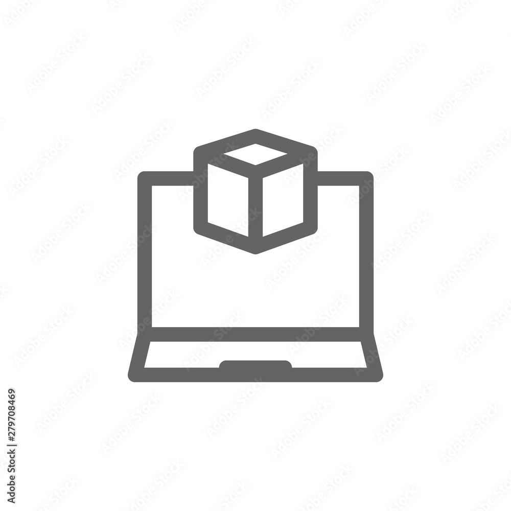 3d create laptop icon. Element of simple icon 3d create laptop icon. Element of simple icon