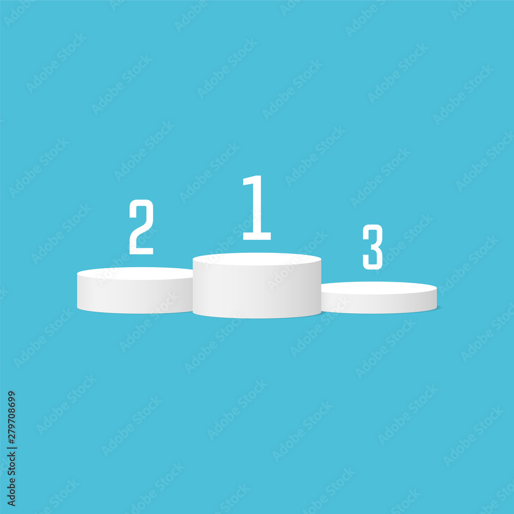 White winners podium. Pedestal. Vector illustration White winners podium. Pedestal. Vector illustration