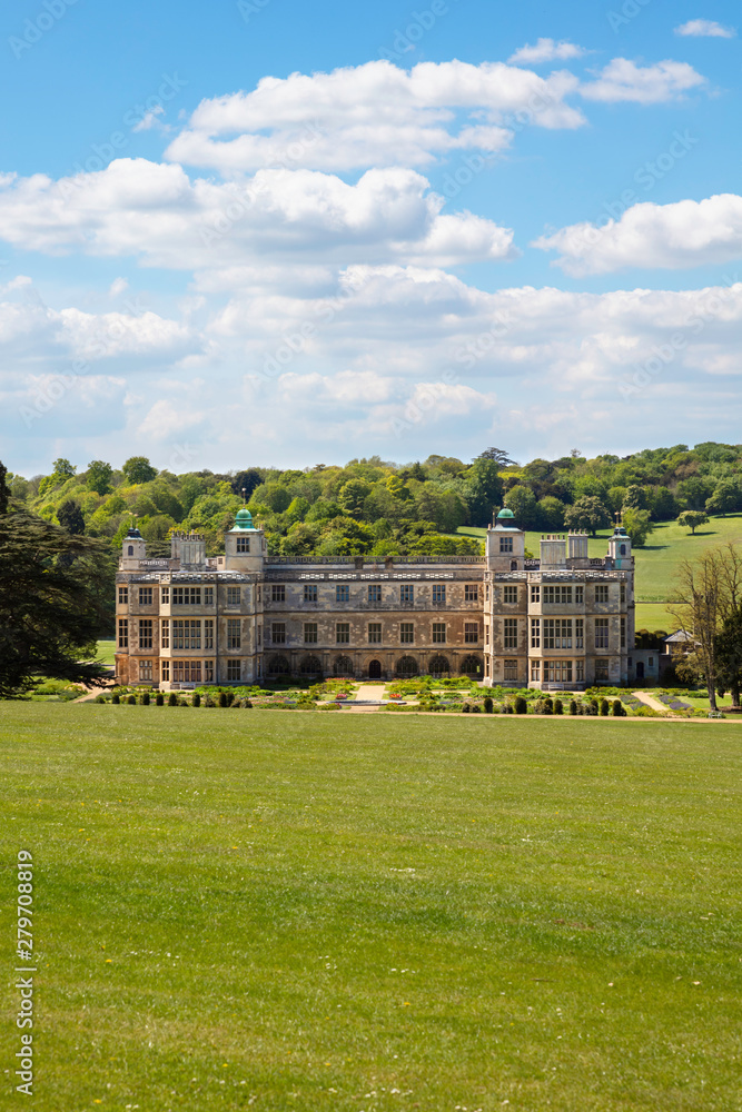 Portrait Back view of Audley End House, Saffron Walden CB11 4JF, UK 15th of June 2019 Portrait Back view of Audley End House, Saffron Walden CB11 4JF, UK 15th of June 2019