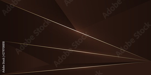 abstract polygonal gold line green background