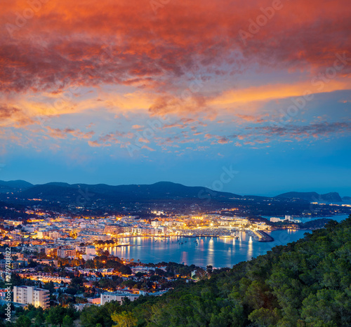 Santa Eulalia Eularia des Riu skyline Ibiza photo