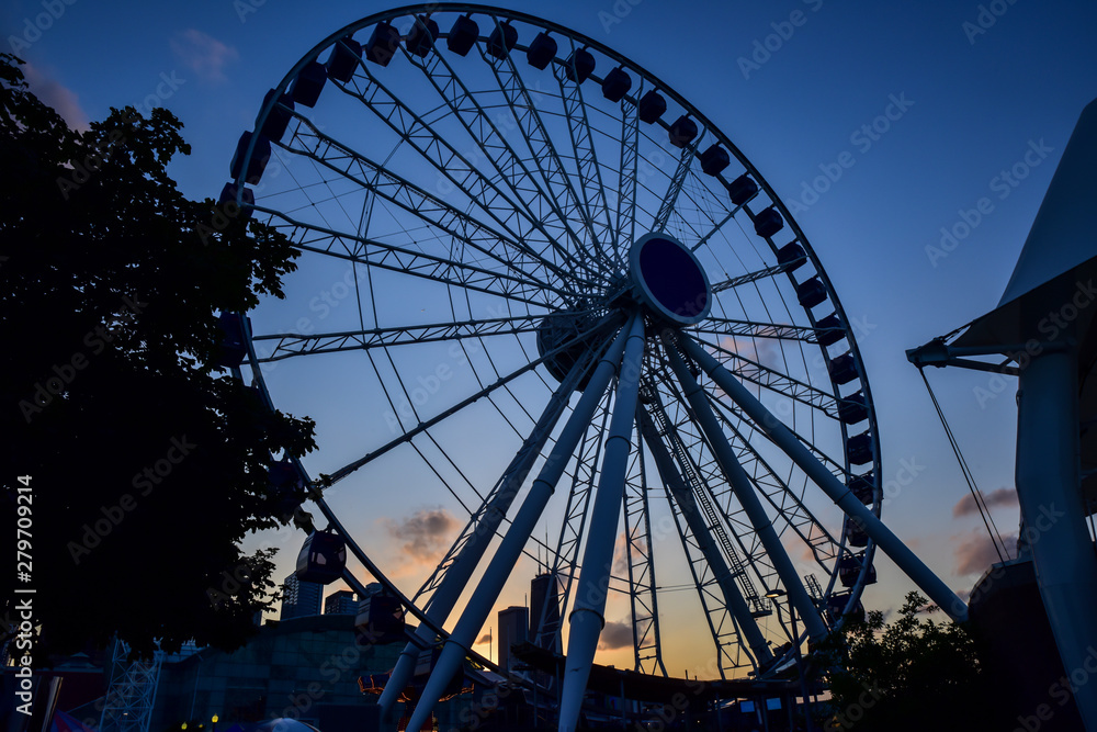 Big ferris wheel in the city