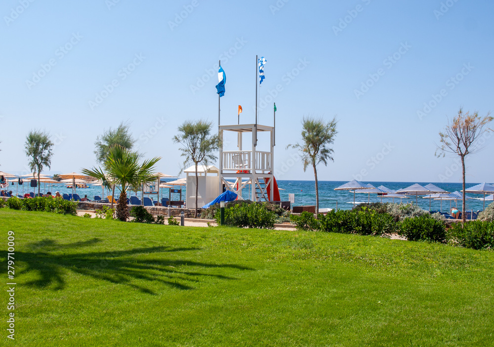Obraz premium View of beach in Malia on Crete, Greece