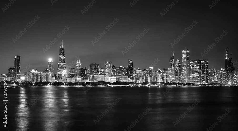 big city skyline at night