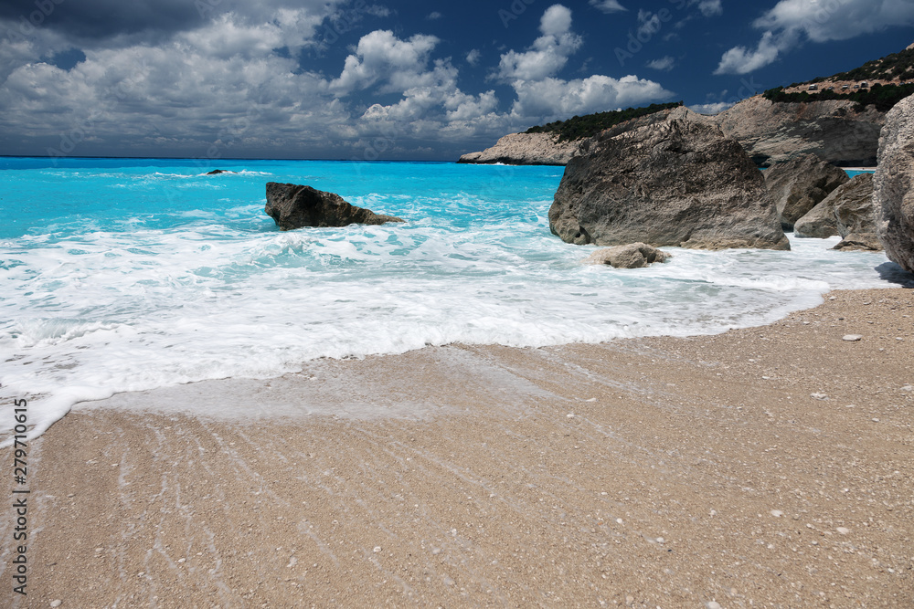 Beautiful turquoise sea on the island of Lefkada, Greece. Beautiful turquoise sea on the island of Lefkada, Greece.