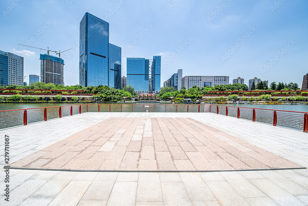 China Foshan CBD Building and Qiandeng Lake Square Empty Ground