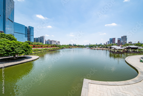 Scenery of Qiandeng Lake Park, Foshan City, Guangdong Province, China © Lili.Q