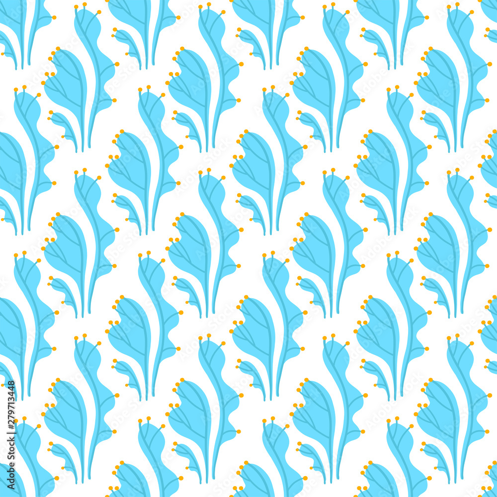 Vector seamless pattern. Abstract background with floral elements. Natural design.