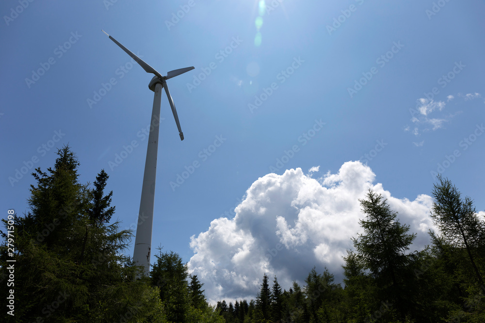Wind power Plant in the Mountain Jesenik, Moravia, very green and clear Nature with cleanest Air in central Europe, Czech Republic Wind power Plant in the Mountain Jesenik, Moravia, very green and clear Nature with cleanest Air in central Europe, Czech Republic