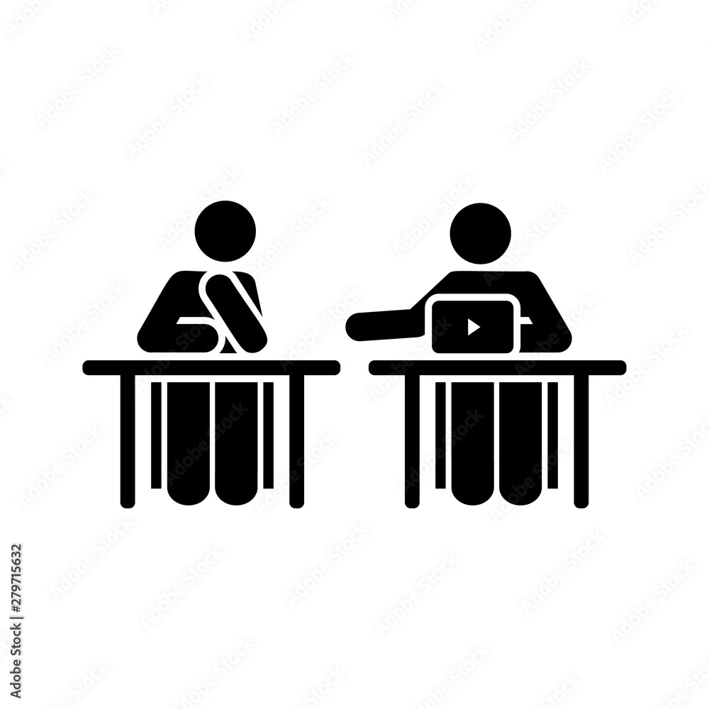 School talk students lesson pictogram icon School talk students lesson pictogram icon