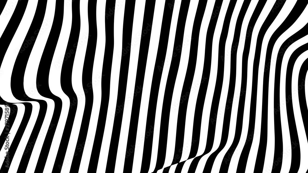 Optical illusion wave. Abstract 3d black and white illusions. Horizontal lines stripes pattern or background with wavy distortion effect. Vector illustration. Optical illusion wave. Abstract 3d black and white illusions. Horizontal lines stripes pattern or background with wavy distortion effect. Vector illustration.
