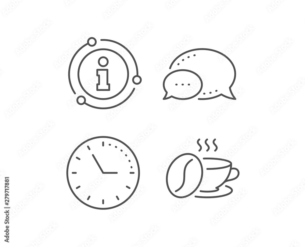 Coffee cup with beans line icon. Chat bubble, info sign elements. Hot cappuccino sign. Tea drink mug symbol. Linear coffee cup outline icon. Information bubble. Vector Coffee cup with beans line icon. Chat bubble, info sign elements. Hot cappuccino sign. Tea drink mug symbol. Linear coffee cup outline icon. Information bubble. Vector