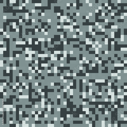 Seamless gray digital pixel military fashion camouflage pattern vector
