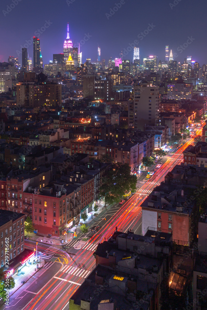 custom made wallpaper toronto digitalAerial view on First avenue in Manhattan at night with long exposure