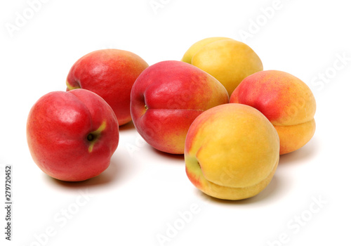 Fresh apricot fruits isolated on white background