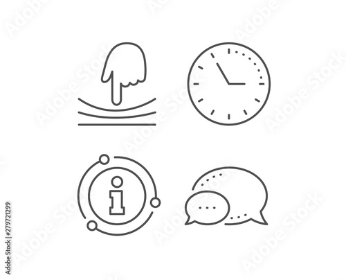 Elastic line icon. Chat bubble, info sign elements. Resilience material sign. Linear elastic outline icon. Information bubble. Vector
