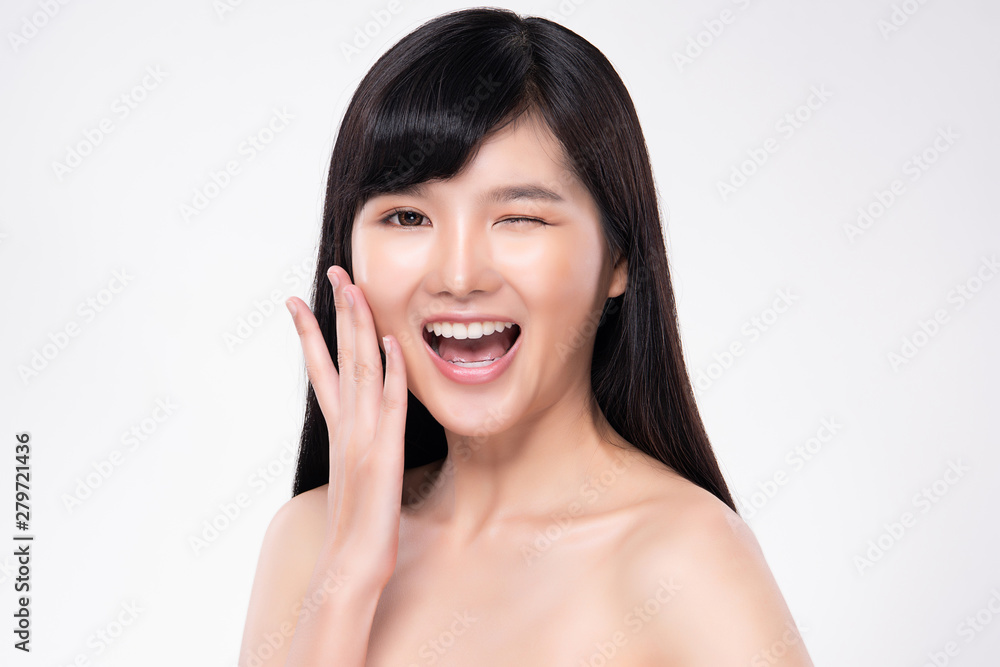 Beautiful Young Asian Woman with Clean Fresh Skin, Beautiful Young Asian Woman with Clean Fresh Skin,