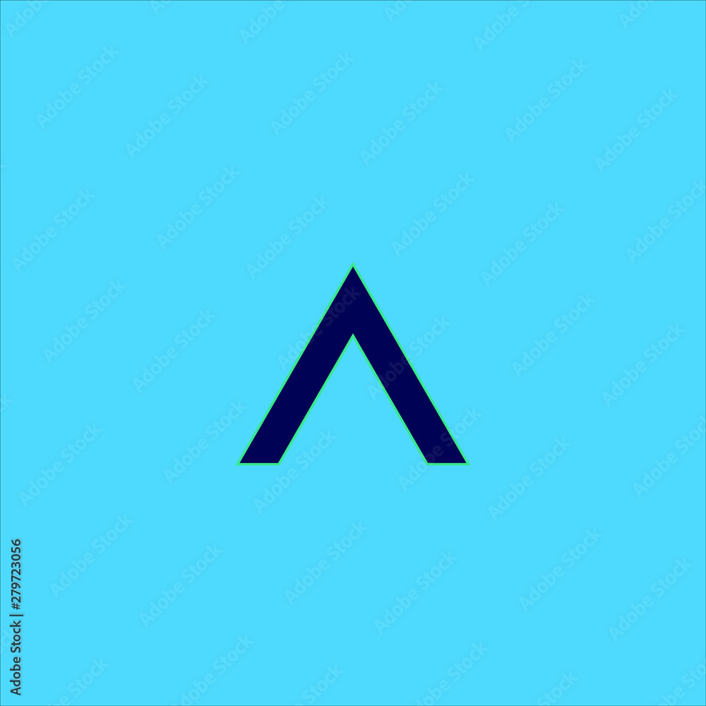 A initial letter with triangle shape A initial letter with triangle shape