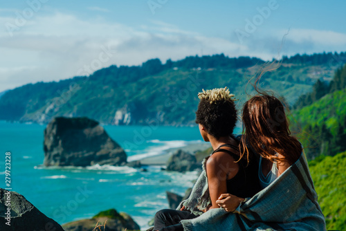 Couple enjoying a coastal view