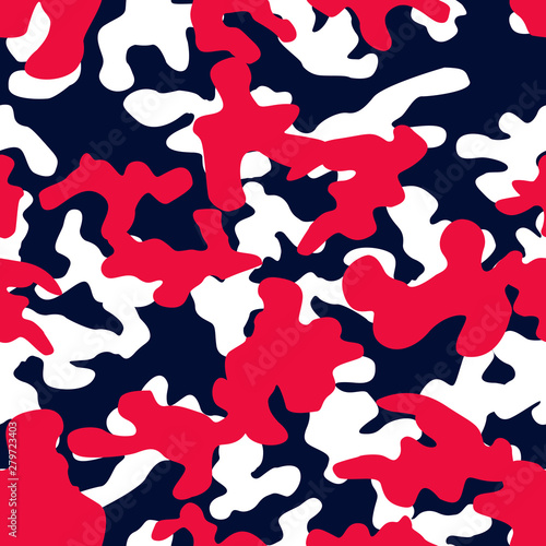 Seamless basic blue and white camo pattern vector