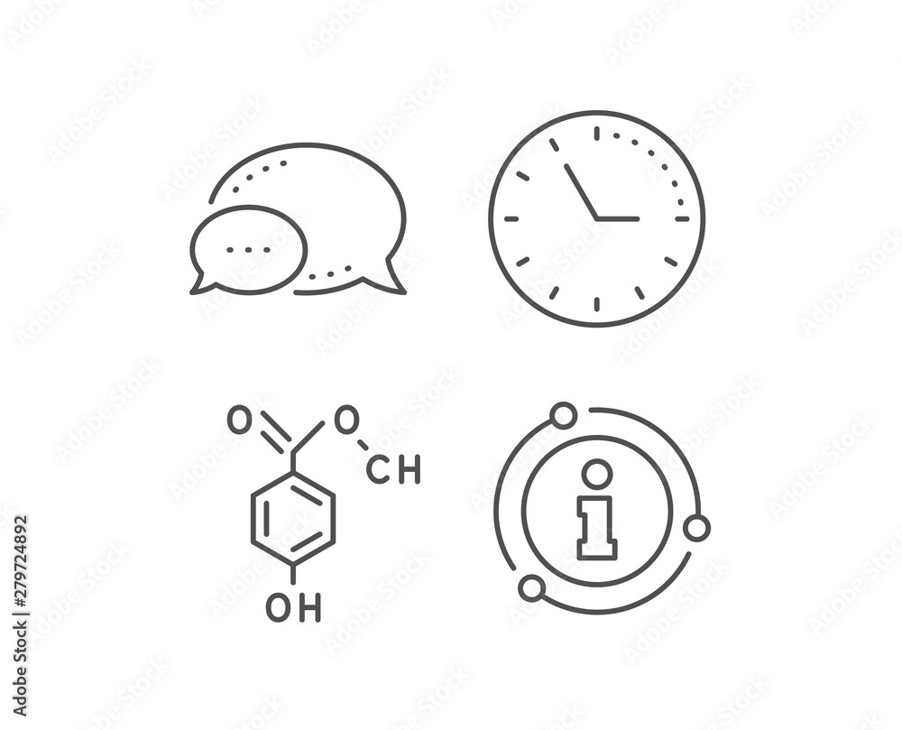 Chemical formula line icon. Chat bubble, info sign elements. Chemistry lab sign. Analysis symbol. Linear chemical formula outline icon. Information bubble. Vector Chemical formula line icon. Chat bubble, info sign elements. Chemistry lab sign. Analysis symbol. Linear chemical formula outline icon. Information bubble. Vector