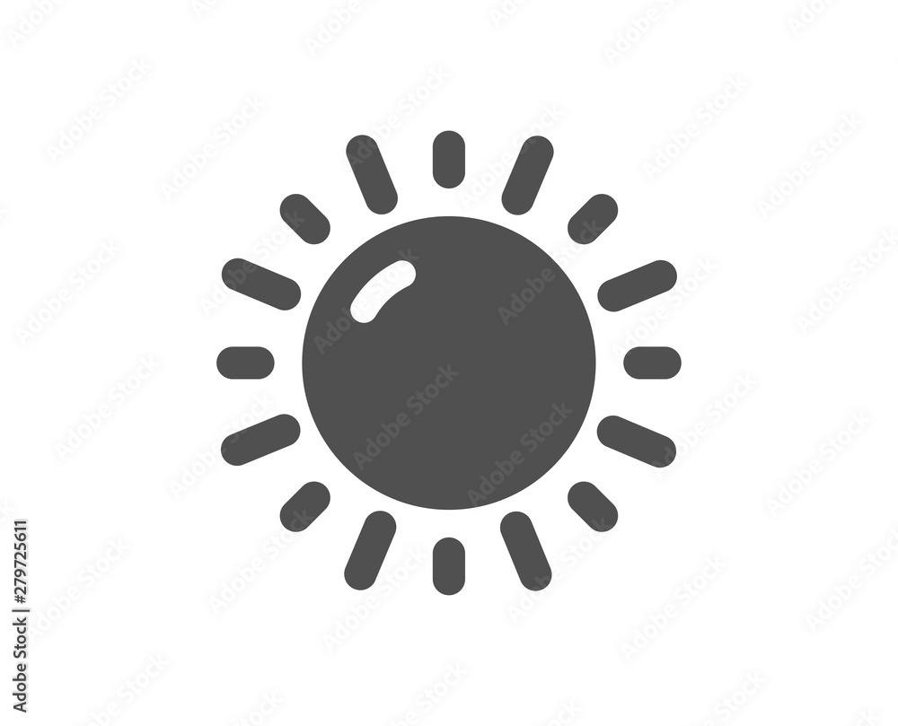 Summer sun sign. Sunny weather forecast icon. Classic flat style. Simple sunny weather icon. Vector Summer sun sign. Sunny weather forecast icon. Classic flat style. Simple sunny weather icon. Vector