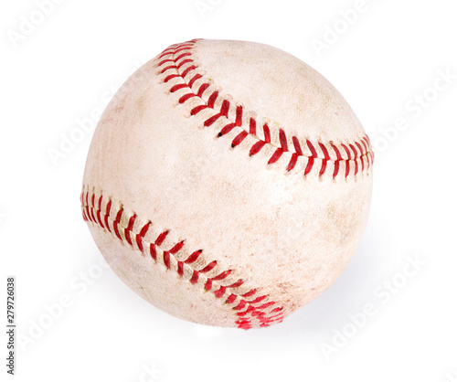 Close up of baseball isolated on white background
