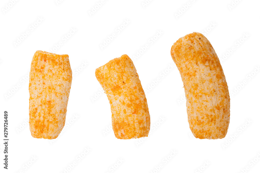 Three Rod Snack tube isolated on white background shoot in studio. Three Rod Snack tube isolated on white background shoot in studio.