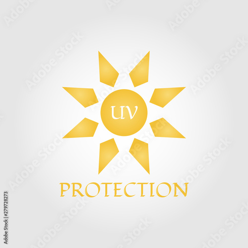 UV protection vector icon. solar or sun ultraviolet radiation in flat style drawing