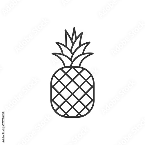 Tropic fruit Pineapple icon template color editable. Pineapple symbol vector sign isolated on white background. Simple logo vector illustration for graphic and web design.