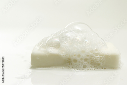 Bar soap with the bubbles