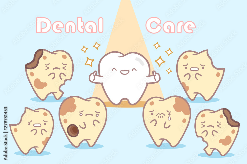 cartoon tooth with spot light cartoon tooth with spot light