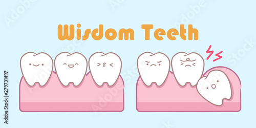 cartoon tooth with dental care