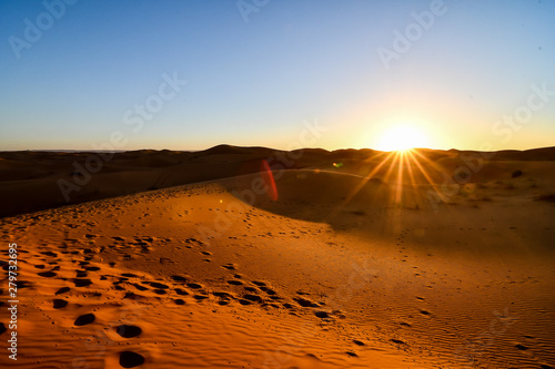 Photography sunset in desert, photo as background