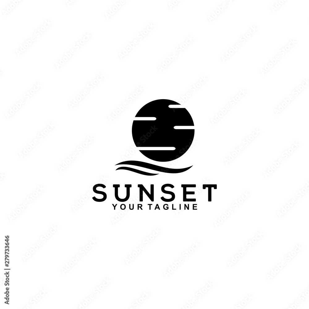 sunset simple logo design sunset simple logo design