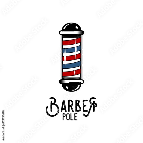 barber pole vintage logo design