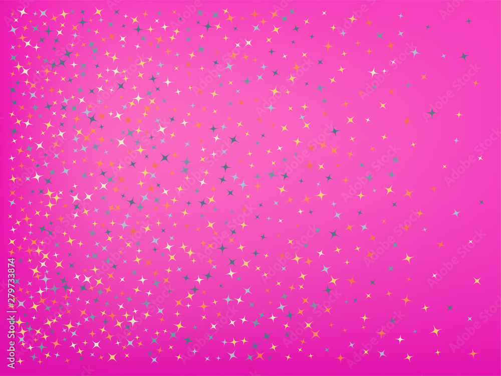 Pink color background. Stars confetti. Pink color background. Stars confetti.