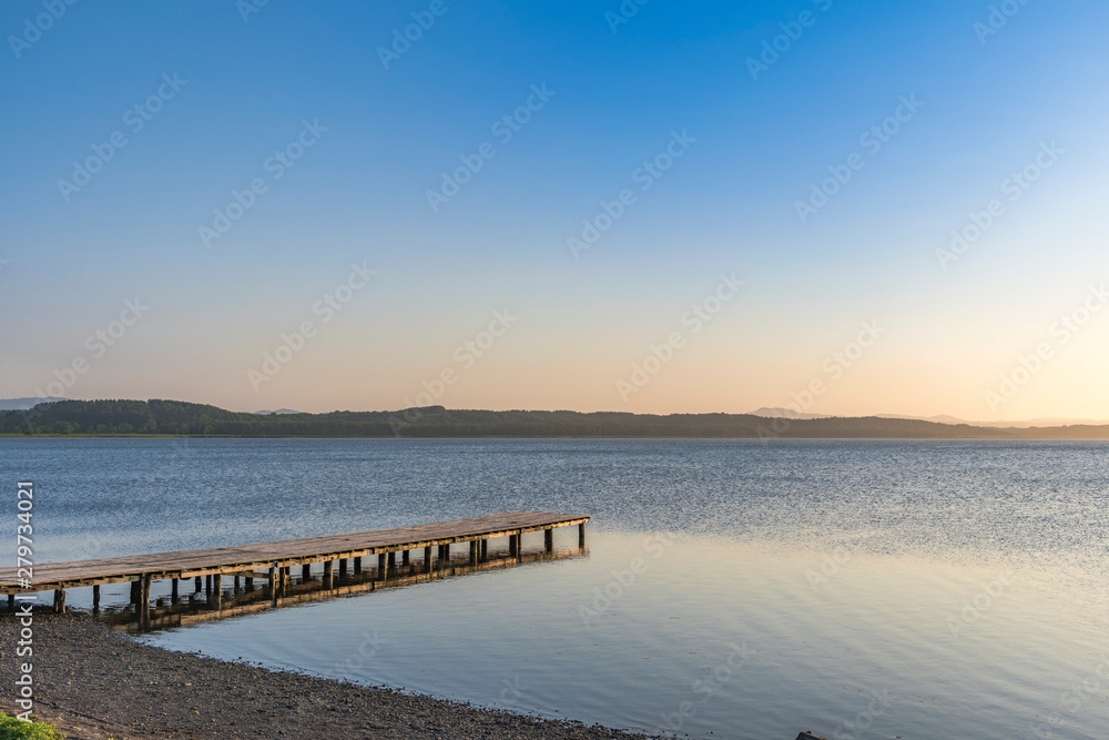 クッチャロ湖と夕日