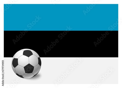 Estonia flag and soccer ball