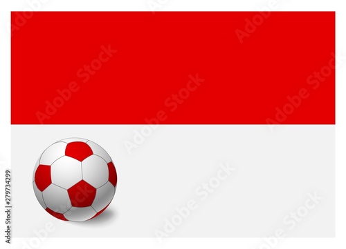 Indonesia flag and soccer ball
