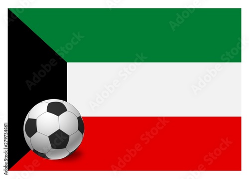 kuwait flag and soccer ball