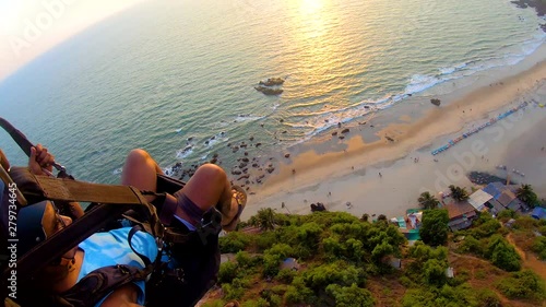 Paragliding in goa - Beaches of goa - beach in india photo