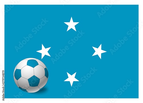 Micronesia flag and soccer ball
