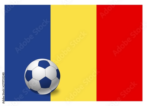 Romania flag and soccer ball