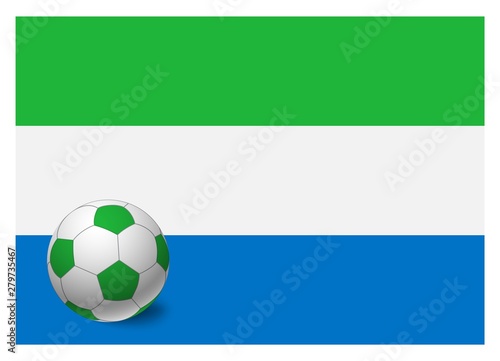 sierra leone flag and soccer ball