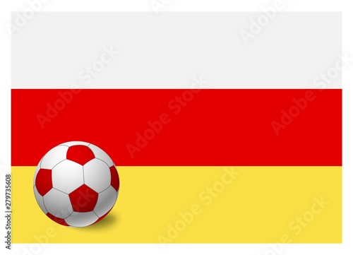 south ossetia flag and soccer ball