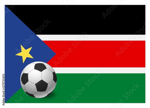South Sudan flag and soccer ball