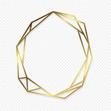 Gold polygonal frame design with geometric and diamond shape