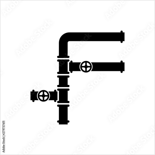 Pipe Icon, Pipe Fitting Icon, Water, Gas, Oil Pipeline, Plumbing Work