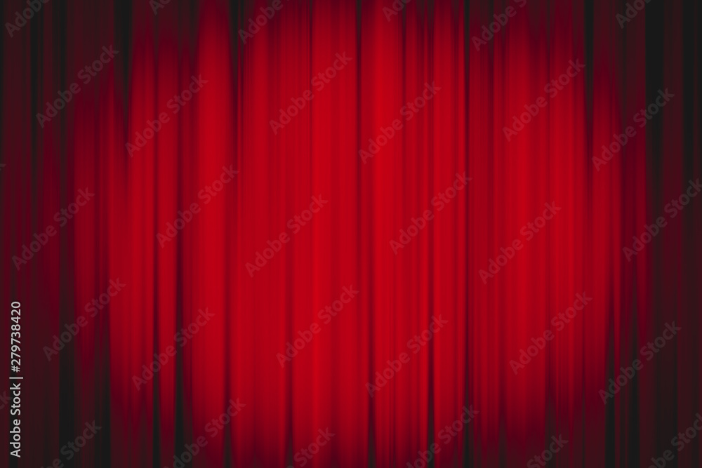Theater red curtain on stage entertainment background, Red curtain.